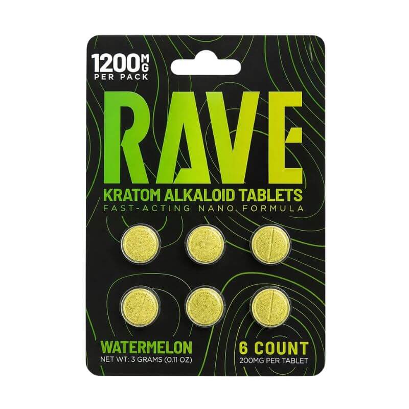 Rave Kratom Tablet 200mg watermelon