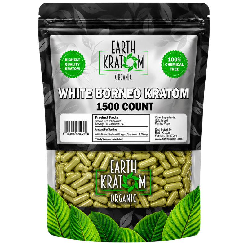 earth kratom capsules white borneo 1500ct