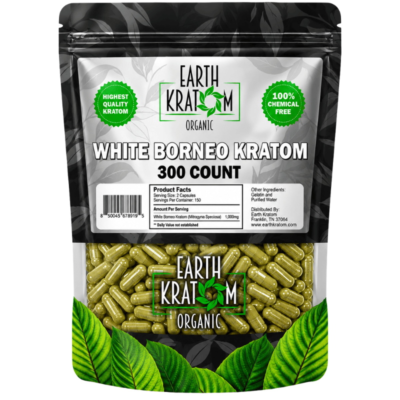 earth kratom capsules white borneo 300ct