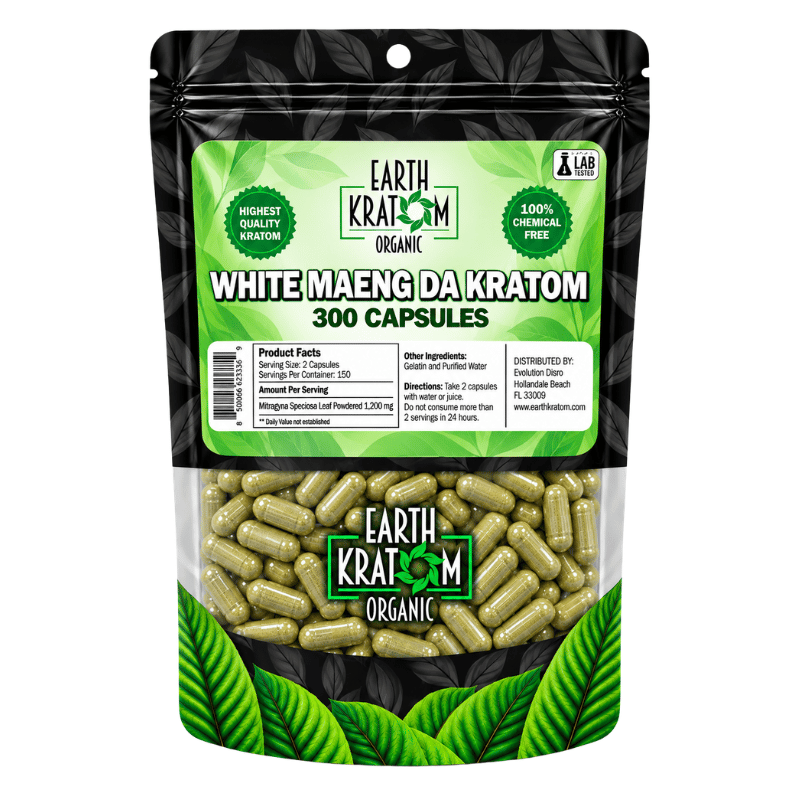 earth kratom capsules white maeng da 300ct