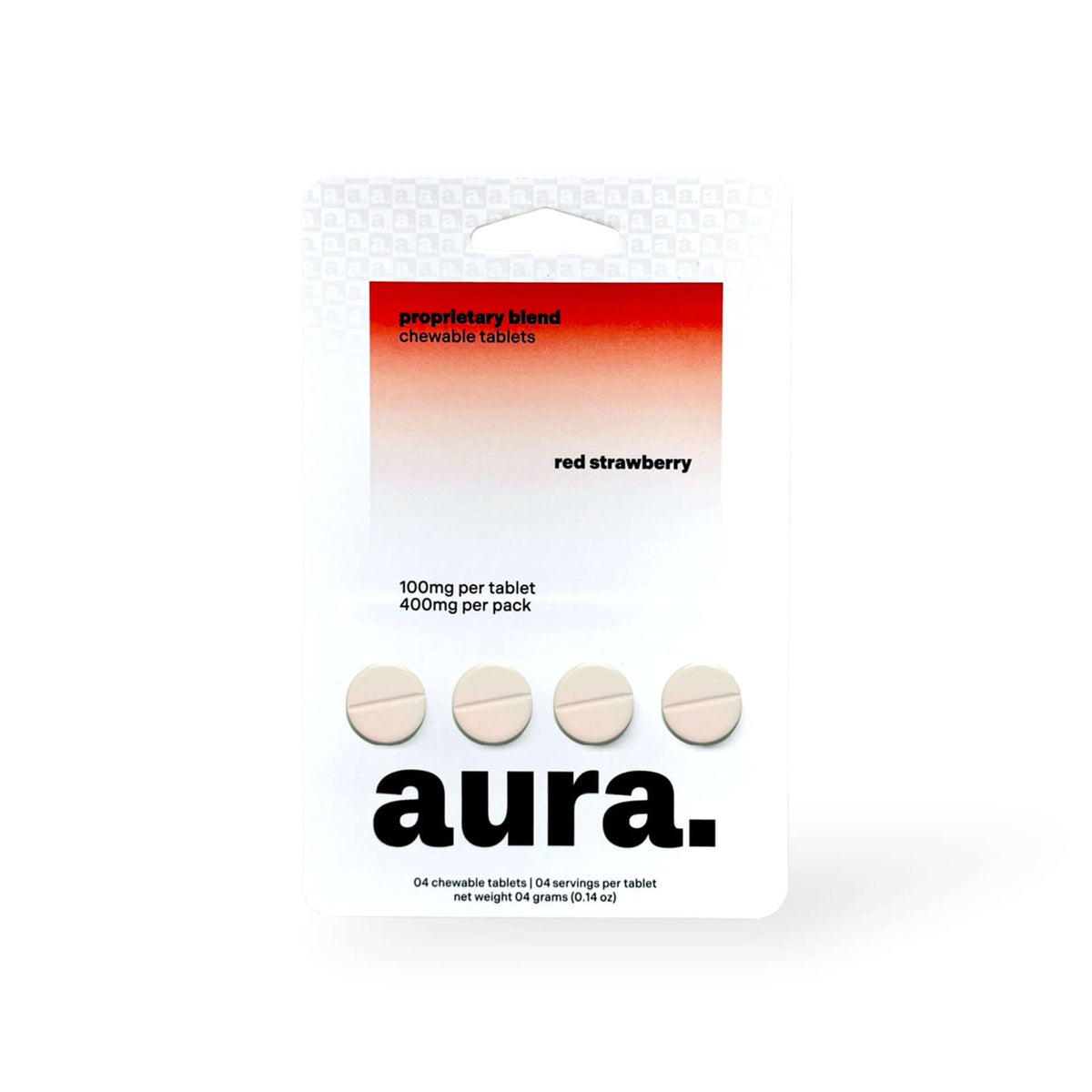 AURA proprietary blend kratom chewable tablets - Red Strawberry