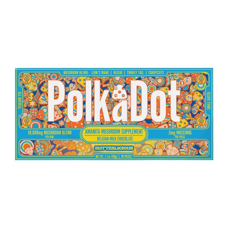 Polka Dot Magic Mushroom Blend Chocolate Bar - Butterlicious