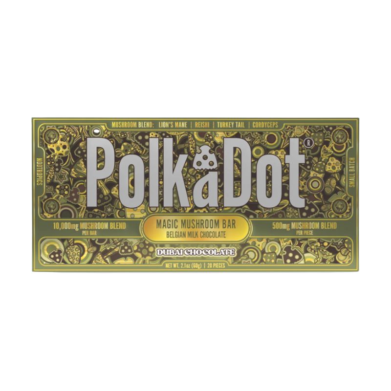 Polka Dot Magic Mushroom Blend Chocolate Bar - Dubai Chocolate