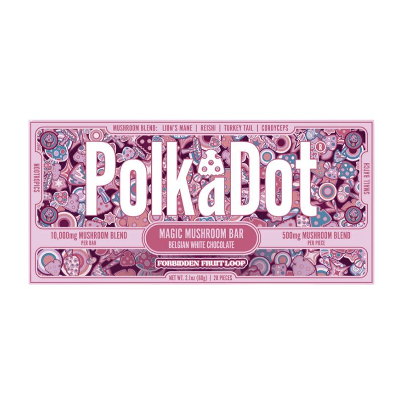 Polka Dot Magic Mushroom Blend Chocolate Bar - Forbidden Fruit Loop