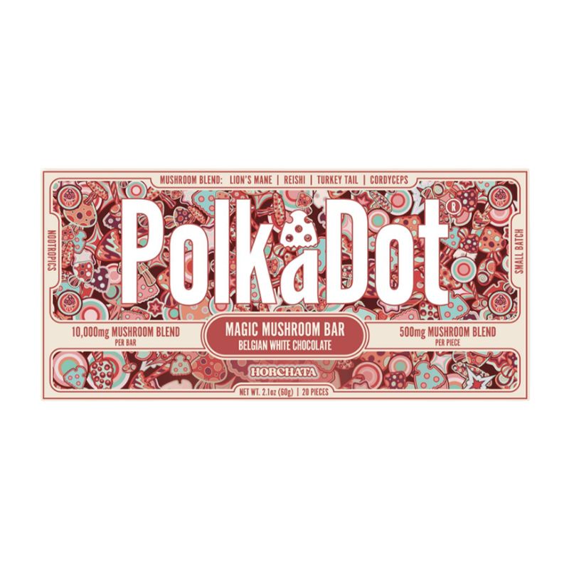 Polka Dot Magic Mushroom Blend Chocolate Bar - Horchata