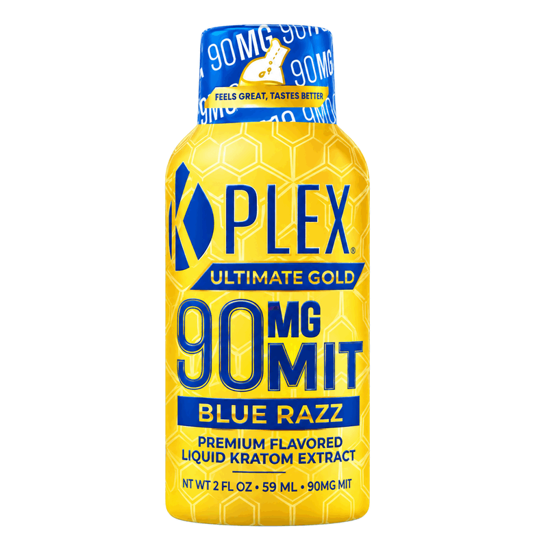 K-Plex Ultimate Gold Kratom Shot 59ml 90mg MIT - Blue Razz