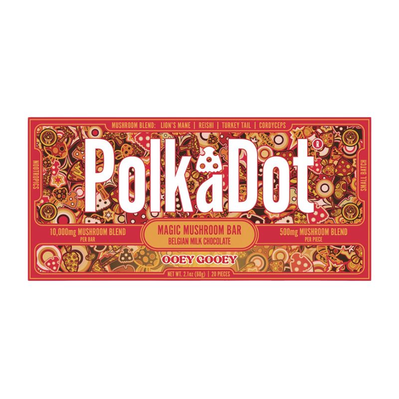 Polka Dot Magic Mushroom Blend Chocolate Bar - Ooey Gooey