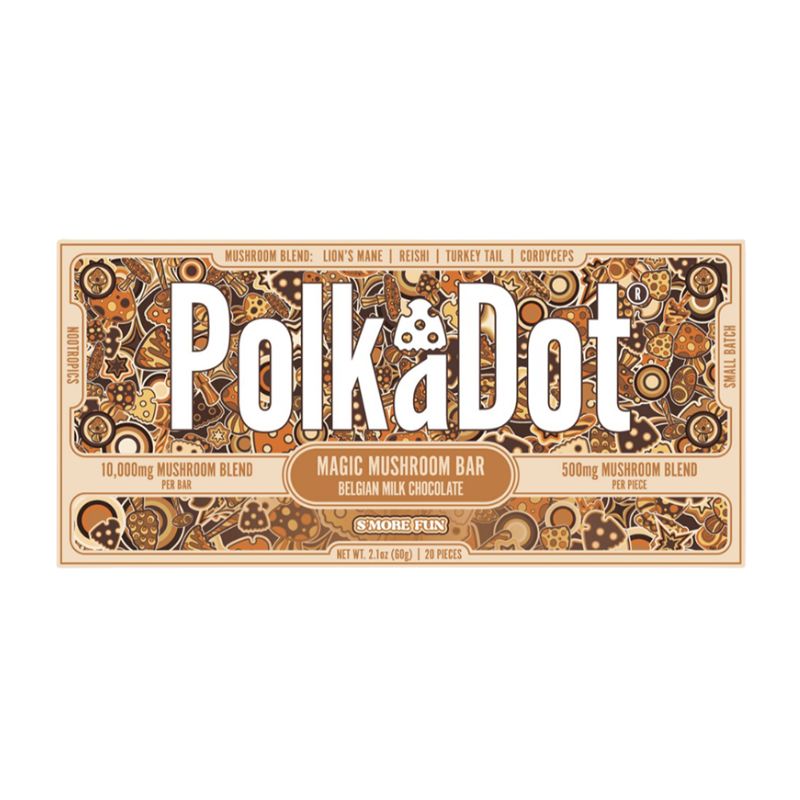 Polka Dot Magic Mushroom Blend Chocolate Bar - S'more Fun