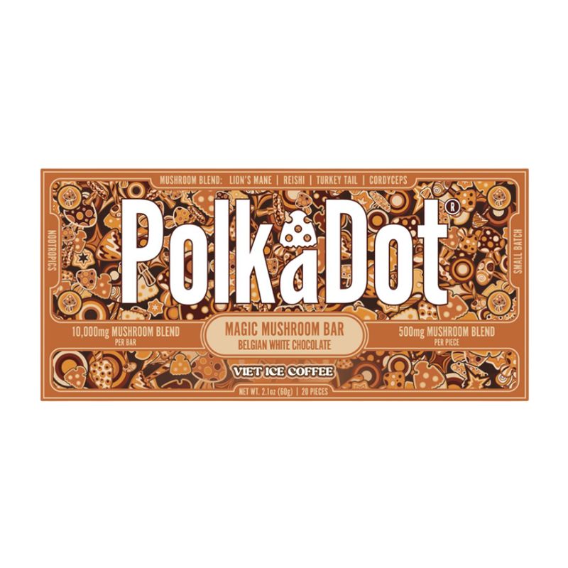 Polka Dot Magic Mushroom Blend Chocolate Bar - Viet Iced Coffee