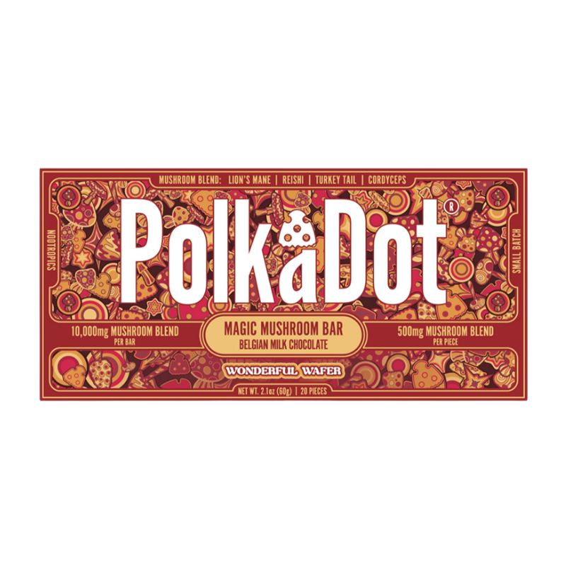 Polka Dot Magic Mushroom Blend Chocolate Bar - Wonderful Wafer