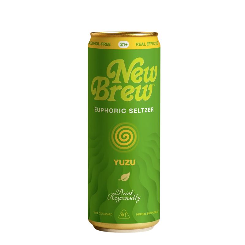 New Brew Kratom and Kava Euphoric Seltzer 12oz - Yuzu